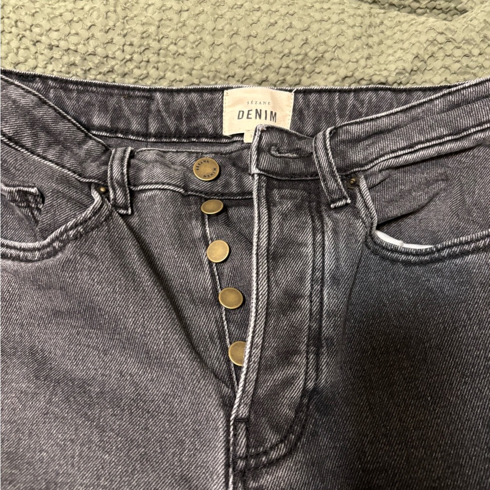 Sezane High Rise Gray Jeans